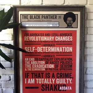 Black Panther Party Newspaper Poster feat. Assata Shakur