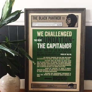 Black Panther Party Newspaper Poster feat. Elaine Brown, Black history, Black-owned, African American, Black newspapers, Black activist