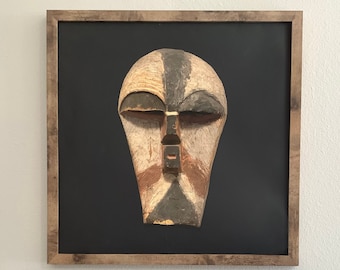 Congo (Kifwebe) African Mask Wabi-Sabi Style 18"x 18" Poster Print