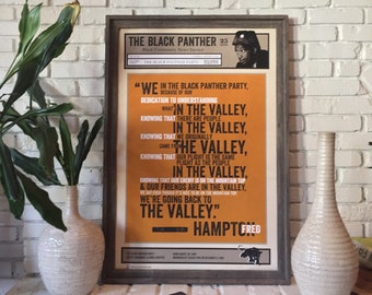 Black Panther Party Newspaper Poster/ Fred Hampton, Black history, African American culture, Black-owned, Black activist, wall print