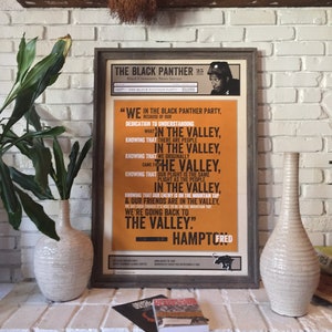 Black Panther Party Newspaper Poster/ Fred Hampton, Black history, African American culture, Black-owned, Black activist, wall print