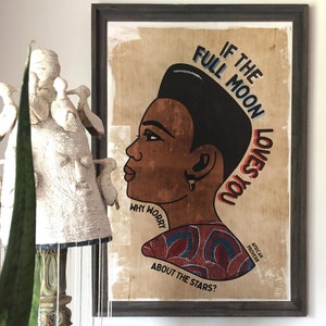Modern African Barbershop Sign Poster w/African Proverb