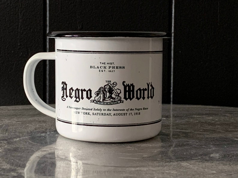 Marcus Garvey The Negro World Newspaper Mug, Black history, Harlem, African American culture, activist, Black owned, home decor, gift image 1