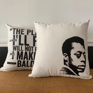 James Baldwin Until I Make It double-sided Pillow, Black history, Black writers, Black quotes, Black-owned, African American culture