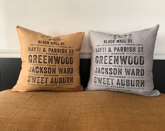 Black Wall Street Double-Sided Pillow