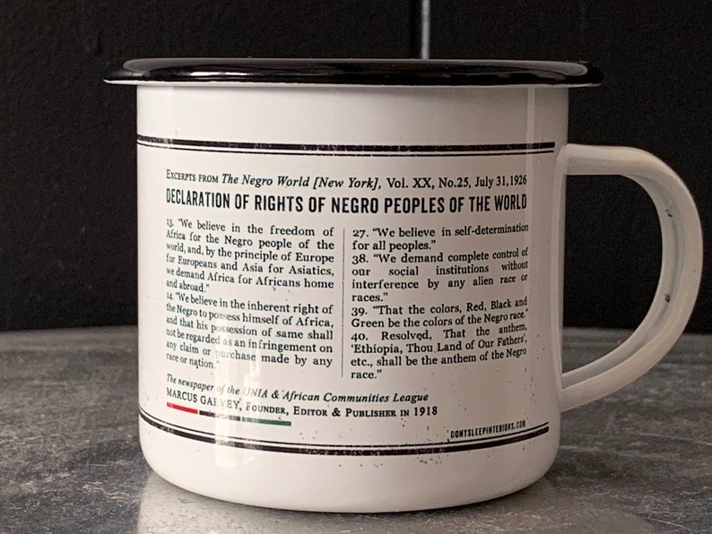 Marcus Garvey The Negro World Newspaper Mug, Black history, Harlem, African American culture, activist, Black owned, home decor, gift image 2