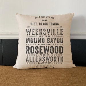 Historic Black Towns Double-Sided Pillow