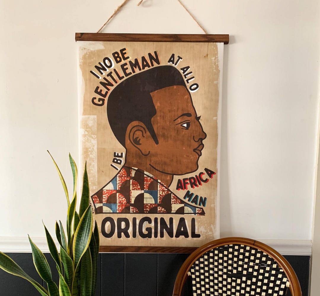 Gentleman African Barber Shop Sign Feat. Fela Kuti Lyrics Wall Print ...