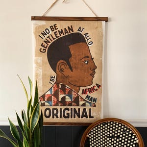 Gentleman African Barber Shop Sign feat. Fela Kuti Lyrics Wall Print, black history, Afrobeat, African dance, Nigerian, Black activist