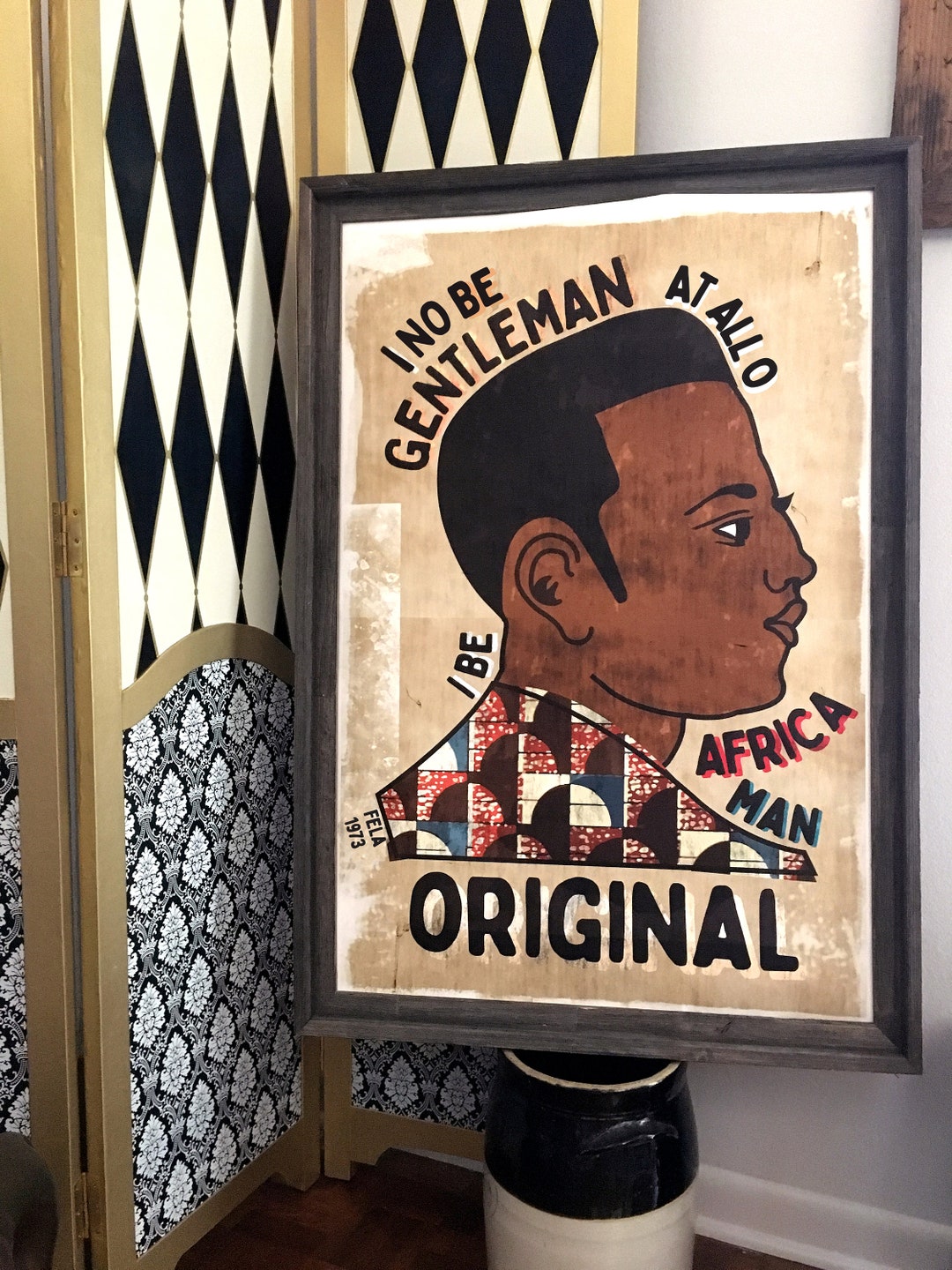 Gentleman African Barber Shop Sign Feat. Fela Kuti Lyrics Wall Print - Etsy