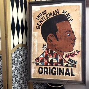 Modern African Barbershop Sign Poster w/ Fela Kuti Quote