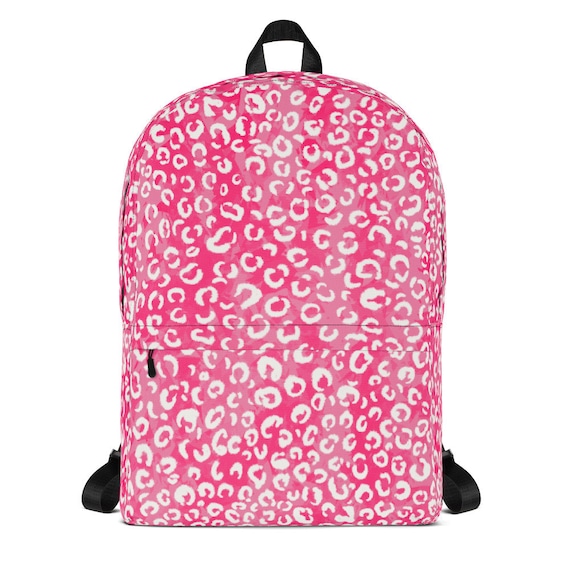 pink leopard print luggage