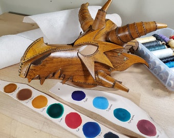 Custom Leather Dragon Mask