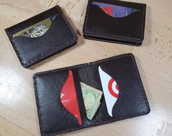 Portefeuille en cuir marron foncé avec doublure anti-RFID