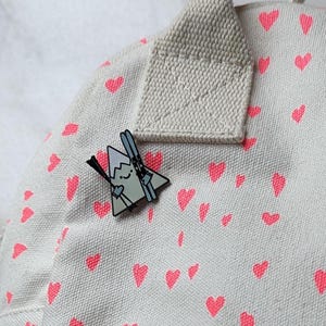 Mountain with Skis Enamel Pin