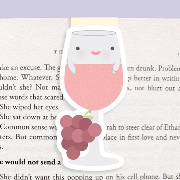 Marcapáginas magnético de vino rosado (Jumbo)