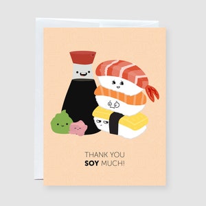 Merci beaucoup de soja (sushi) Carte de vœux