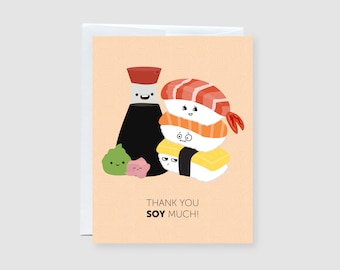 Thank You Soy Much (Sushi) Greeting Card