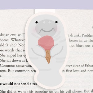 Manatee + Ice Cream Magnetic Bookmark (Jumbo)