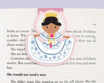 Pollera Dress Girl Magnetic Bookmark (Jumbo)