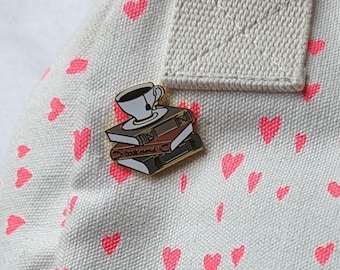 Tea On Books Enamel Pin