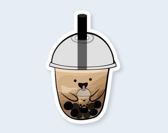 Brown Sugar Bubble Tea Vinyl Sticker