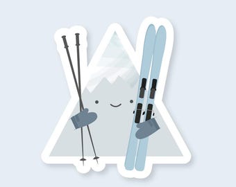 Ski Mountain Vinyl Sticker