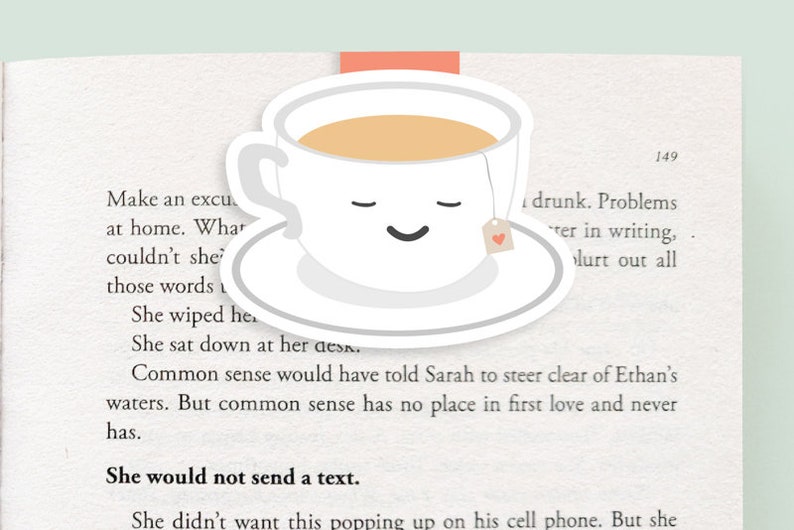 Tea cup magnetic bookmark image 1