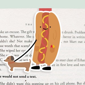 Hotdog and Weiner Dog Magnetic Bookmark (Jumbo)