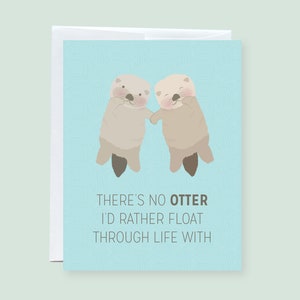 Carte de voeux Amitié / Love Punny loutre