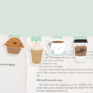 Coffee Set Magnetic Bookmarks (Mini 4 Pack)