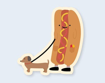 Hot Dog Vinyl Sticker