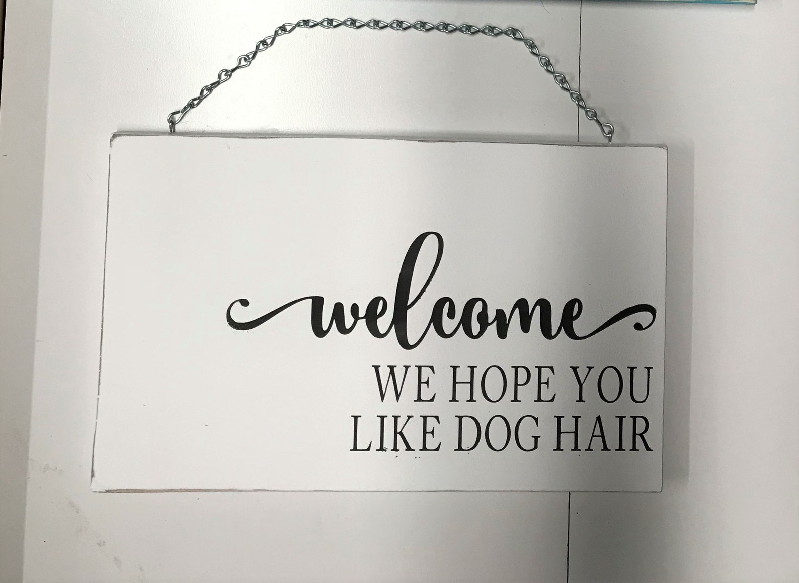 Welcome We Hope You Like Dog Hair // Front Door Sign // Gift | Etsy