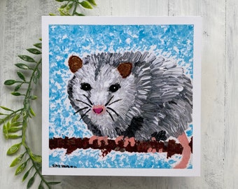 Cute Possum Art Print, Whimsical Animal Illustration