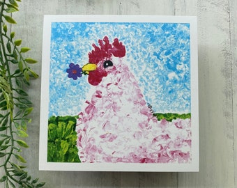 Chicken Art Print Cute Chicken Art Nature Lover Rooster Print Nature Art Print Farm Animals Wildlife Art Print Rooster Love Chicken Farm
