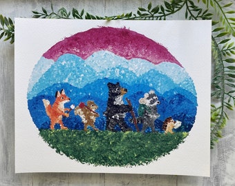 Woodland Animal Hike Art Print: Forest Friends