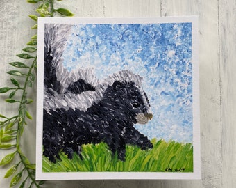 Skunk Art Skunk Print Skunk Art Print Skunk Lover Skunk Animal Cute Animal Art Cute Skunk Adorable Animal Art Small Art Print Cute Stinky