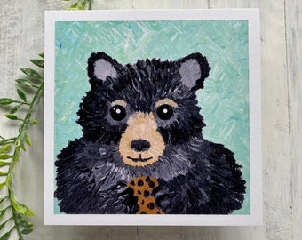 Bear art print Cute bear art Bear print Silly Bear Art Cookie art Bear Lover Gift for Bear Lover Cookie lover Cookie art print Cute animal