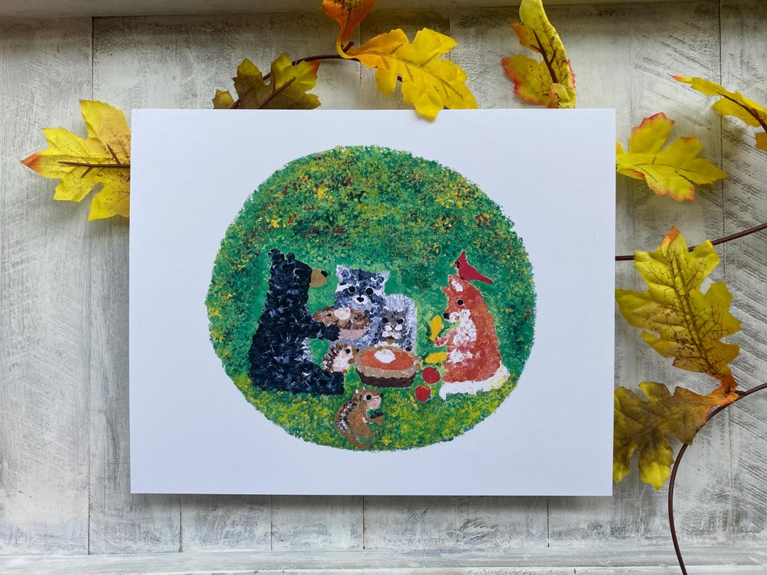 Woodland Animals Fall Art Print: Harvest Season Nursery Decor - Etsy