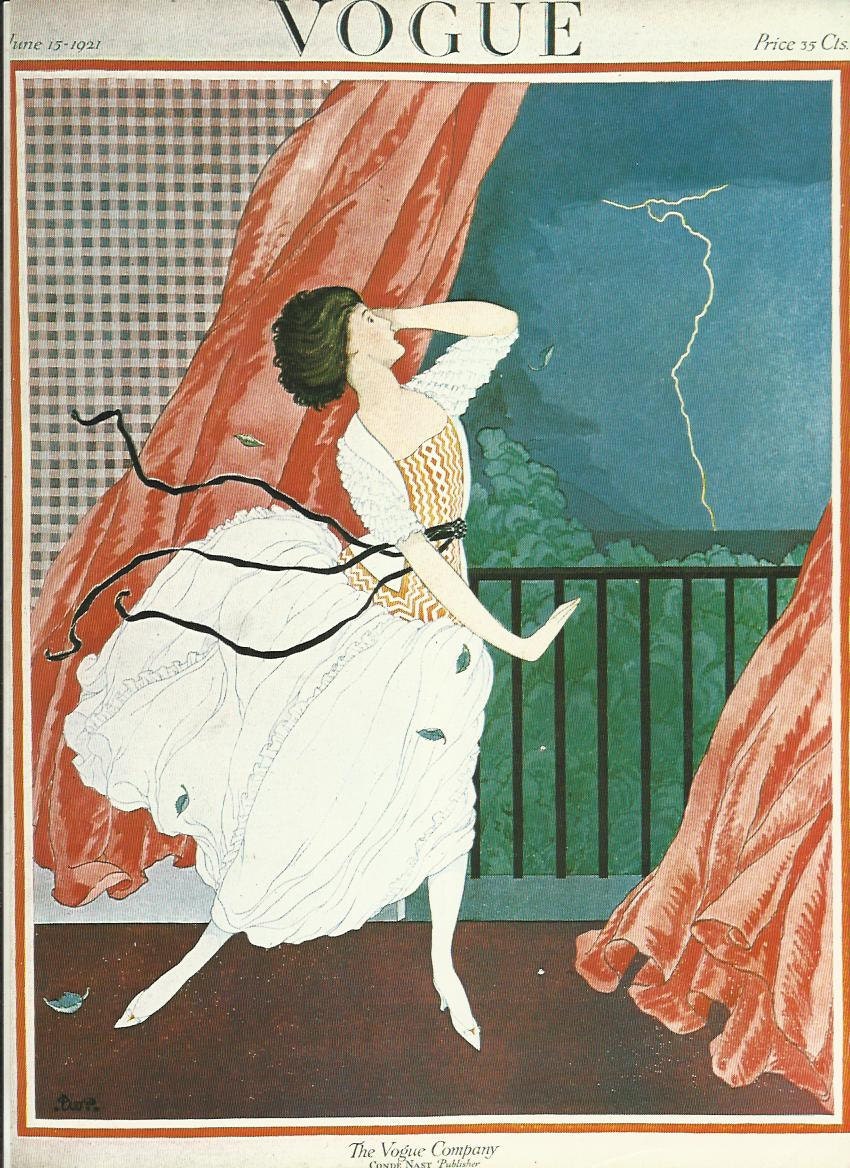 Vogue magazine cover 1921 Lightning Balcony Fashion | Etsy