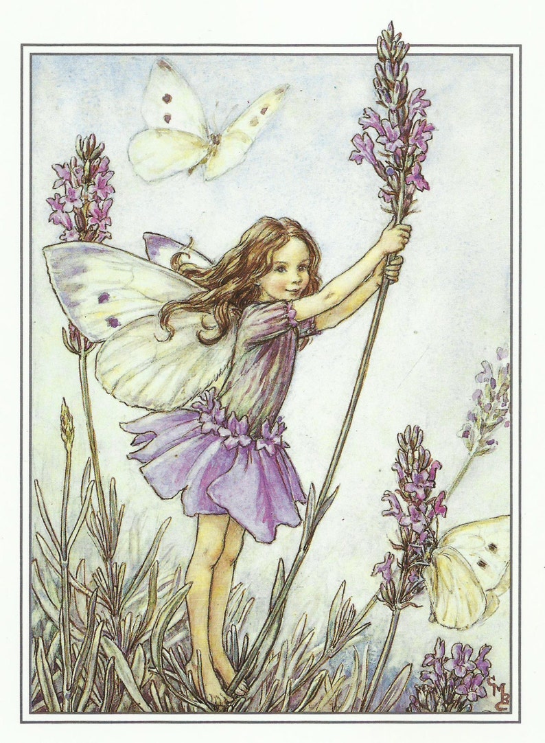 Lavender Fairy Cicely Mary Barker Flower Fairies Vintage Print image 1