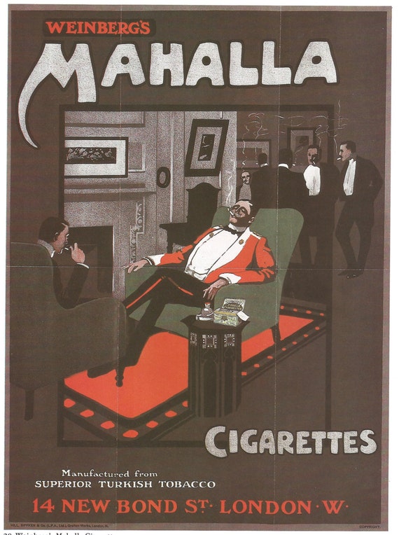 Mahalla Zigaretten Turkischen Tabak 1907 Anzeige Anzeige Farbe Etsy