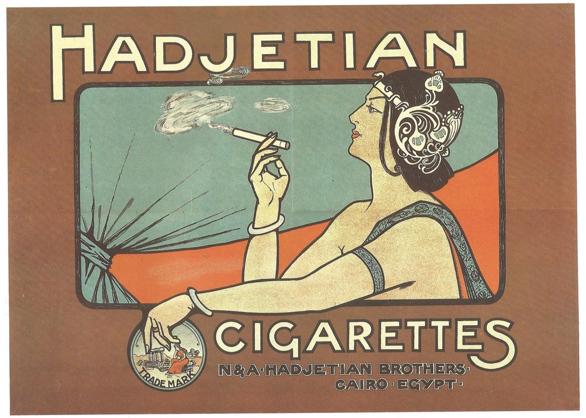Hadjetian Cigarettes Cairo Egypt Tobacco 1885 advertisement Etsy