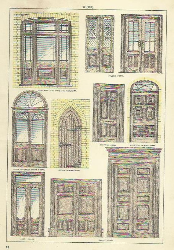 Victorian Doors Antique Doors Print Vintage Print 1890 Wall Etsy