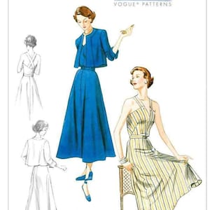 Vogue V8974 Misses Retro 1949 Jacket, Dress and Belt Sewing Pattern Size 6-14