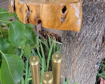 50 Caliber Shell Cholla Cactus Wood Wind Chime #10