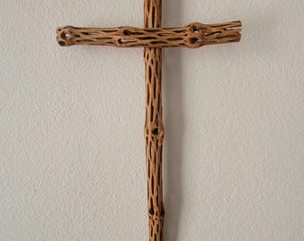Cholla Cactus Cross (Stained) Large