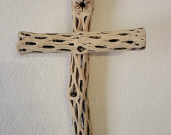 Cholla Cactus Cross (Sanded) Medium #2