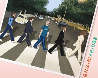 Impresión personalizada de los Beatles: agréguese a usted mismo, a un amigo, a la imagen / The Beatles Inspired / Abbey Road Artwork / Album Art / Record cover