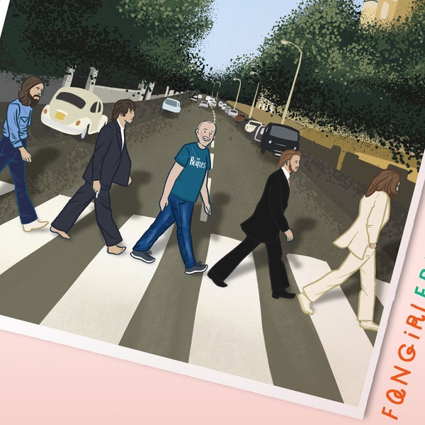 Personalised Beatles Print - add yourself, a friend into the picture | The Beatles Inspired | Abbey Road Artwork | Album Art | Record cover